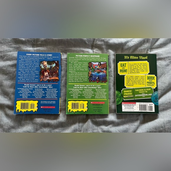 Goosebumps Books Set of 3 Say Cheese and Die! R. L. Stine Monster Blood - Picture 2 of 4